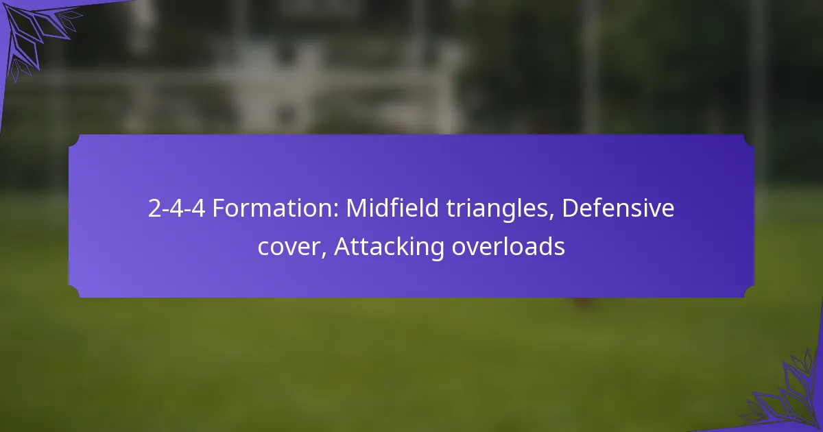 2-4-4 Formation: Midfield triangles, Defensive cover, Attacking overloads