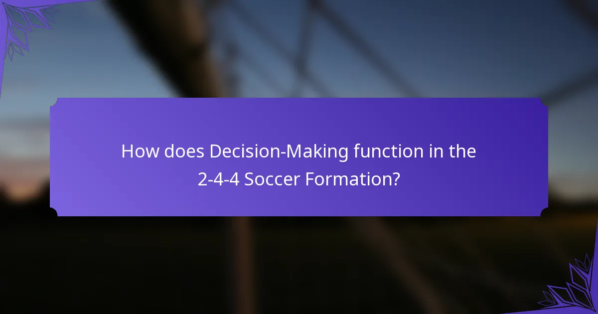 How does Decision-Making function in the 2-4-4 Soccer Formation?
