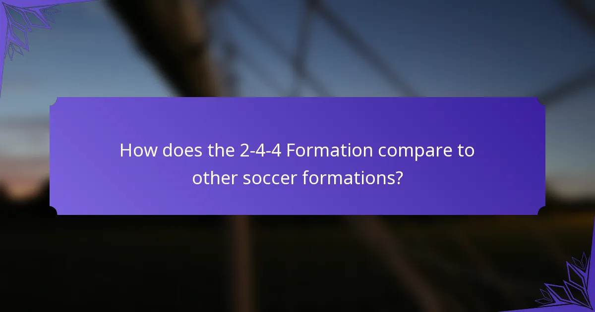 How does the 2-4-4 Formation compare to other soccer formations?