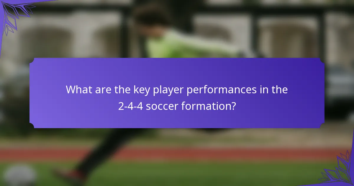What are the key player performances in the 2-4-4 soccer formation?