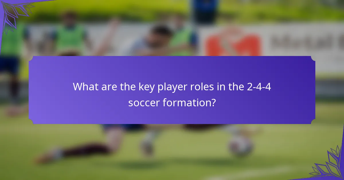 What are the key player roles in the 2-4-4 soccer formation?