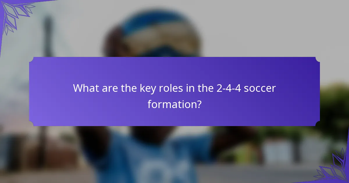 What are the key roles in the 2-4-4 soccer formation?