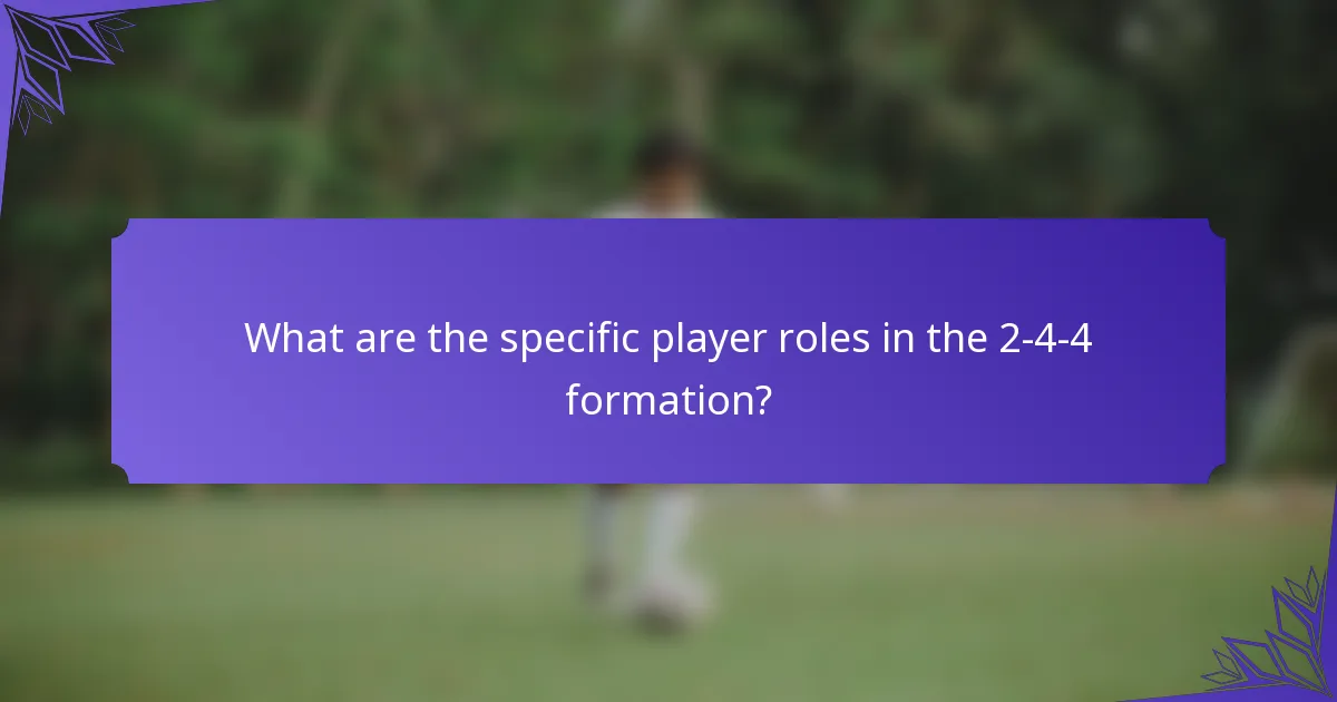 What are the specific player roles in the 2-4-4 formation?
