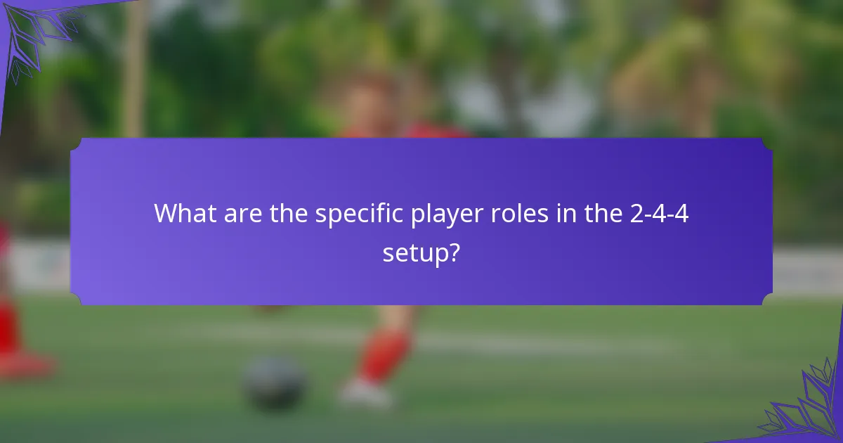 What are the specific player roles in the 2-4-4 setup?